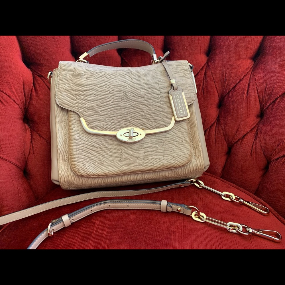 Coach Madison embossed lizard satchel
